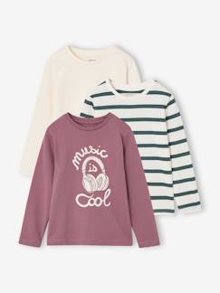 Garçon-T-shirt, polo, sous-pull-Lot de 3 T-shirts manches longues garçon