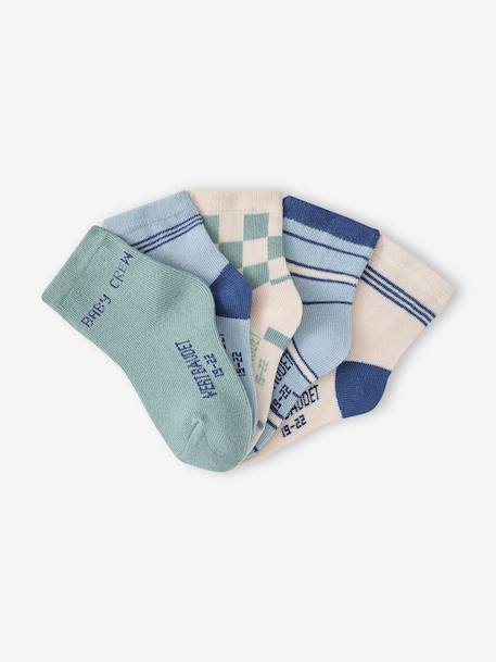 Lot de 5 chaussettes bébé garçon bleu ciel 2 - vertbaudet enfant 