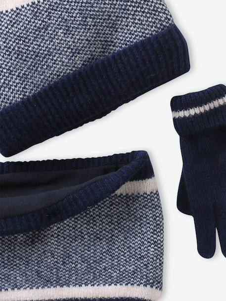 Ensemble garçon bonnet, snood et gants marine 6 - vertbaudet enfant 