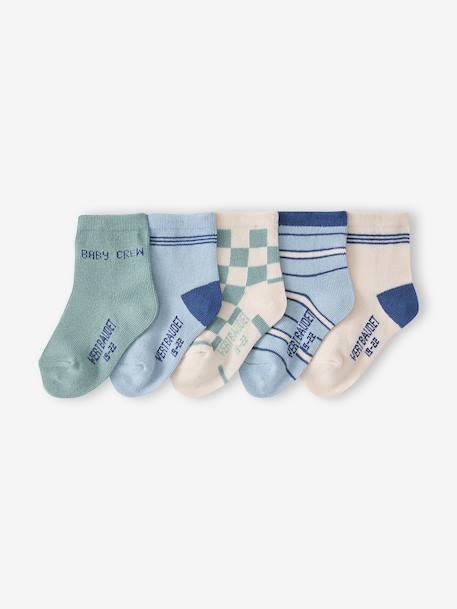 Lot de 5 chaussettes bébé garçon bleu ciel 1 - vertbaudet enfant 