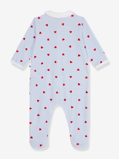 Pyjama bébé à col imprimé coeurs bleu clair 3 - vertbaudet enfant 