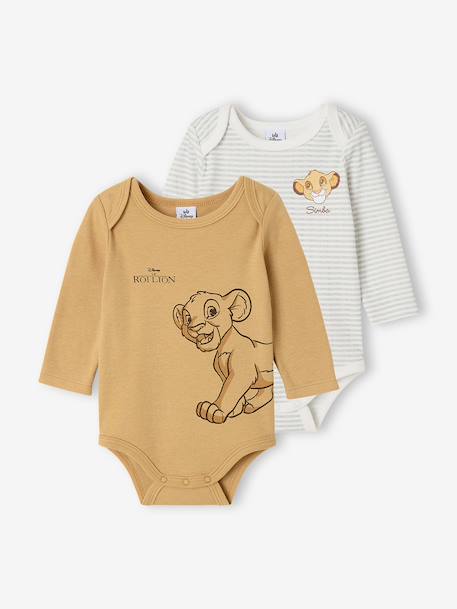 Lot de 2 bodies bébé garçon Le Roi Lion curry 1 - vertbaudet enfant 