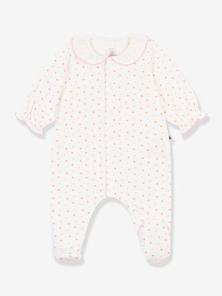 Pyjama bébé imprimé cœurs blanc 1 - vertbaudet enfant 