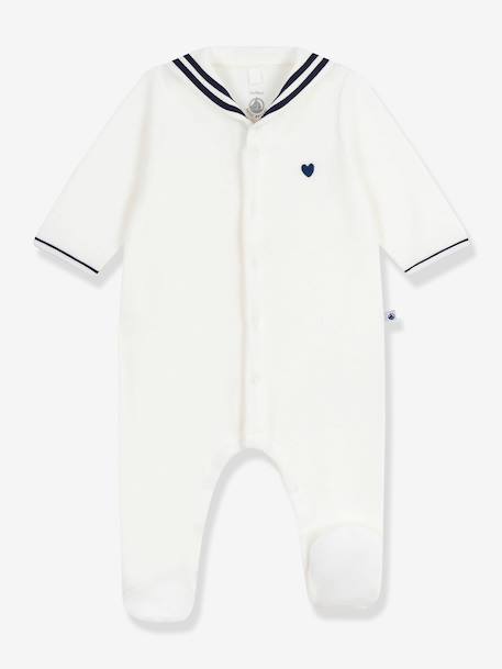 Pyjama bébé col vareuse blanc 1 - vertbaudet enfant 