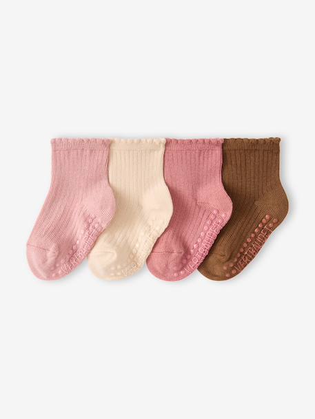 Bébé-Chaussettes, Collants-Lot de 4 chaussettes bébé fille