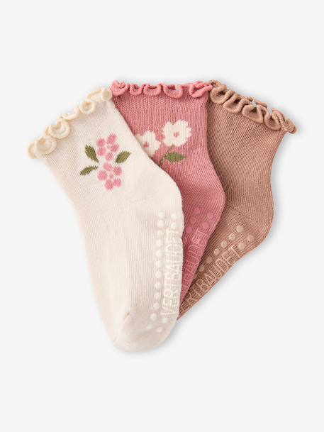 Lot de 3 chaussettes bébé fille bois de rose 2 - vertbaudet enfant 