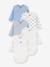 Lot 5 bodies croisés manches longues bleu 1 - vertbaudet enfant 