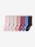 Lot de 7 paires de mi-chaussettes fille lurex bleu+framboise+mauve+rose poudré 5 - vertbaudet enfant 