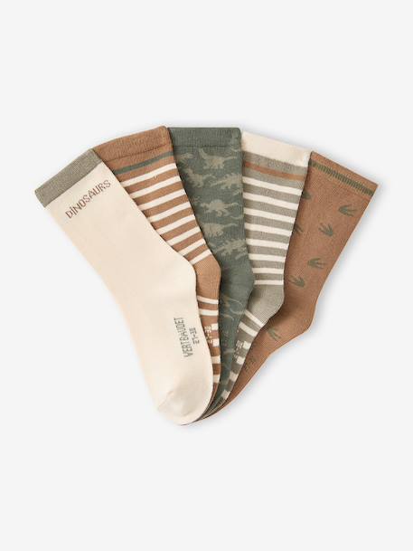 Lot de 5 chaussettes garçon beige 2 - vertbaudet enfant 