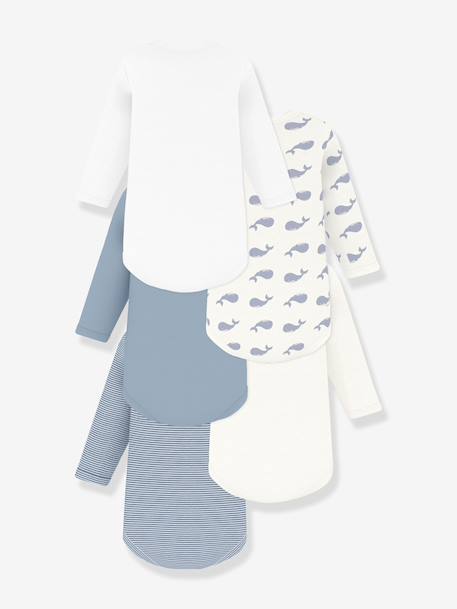 Lot 5 bodies manches longues bleu 2 - vertbaudet enfant 