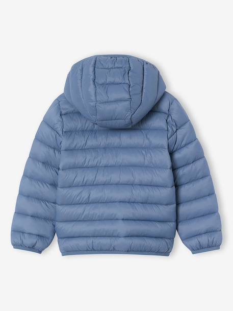 Doudoune garçon légère à capuche bleu grisé+bleu moyen+bordeaux+marine+noir+noisette+noix de pécan+olive+rouge+vert émeraude 2 - vertbaudet enfant 