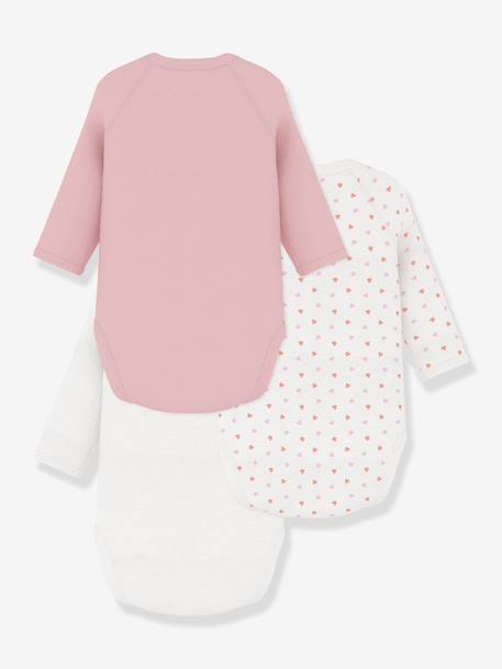 Lot 3 bodies croisés manches longues rose 2 - vertbaudet enfant 