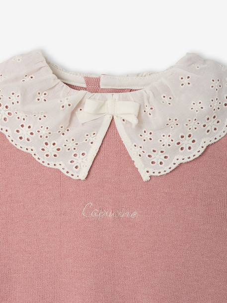 Pull bébé fille manches longues mauve+moka 3 - vertbaudet enfant 