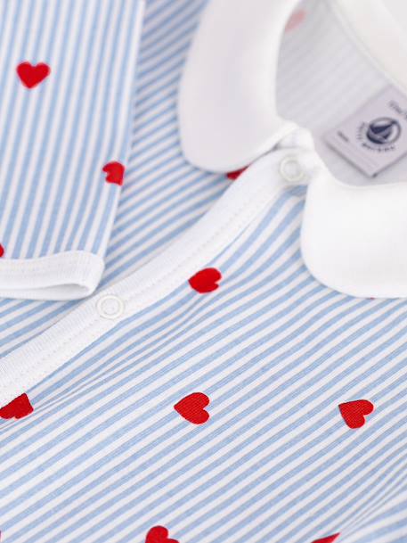 Pyjama bébé à col imprimé coeurs bleu clair 4 - vertbaudet enfant 