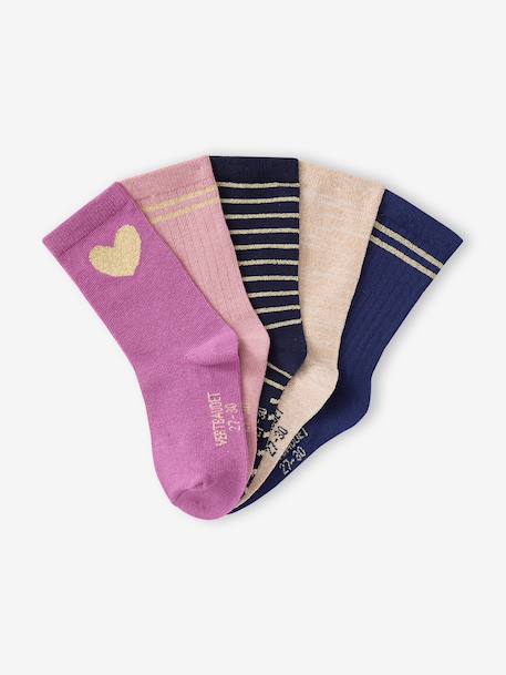 Lot de 5 chaussettes fille mauve 2 - vertbaudet enfant 