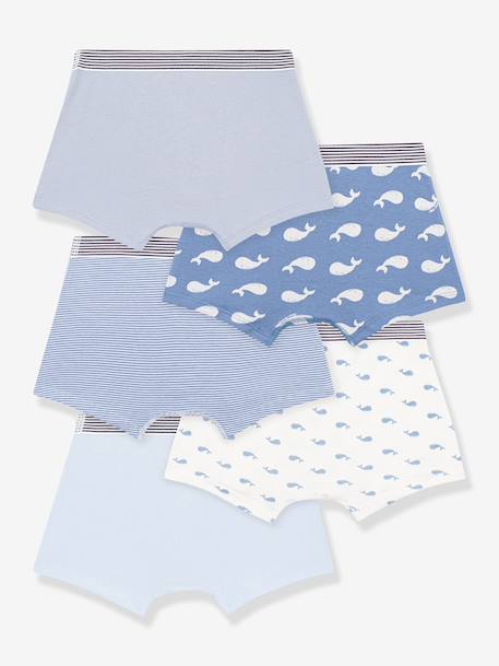 Lot 5 boxers enfant bleu 2 - vertbaudet enfant 