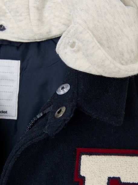 Blouson teddy garçon à capuche amovible marine 6 - vertbaudet enfant 