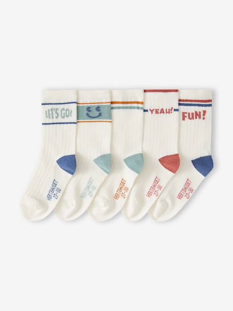 Lot de 5 chaussettes garçon écru 1 - vertbaudet enfant 