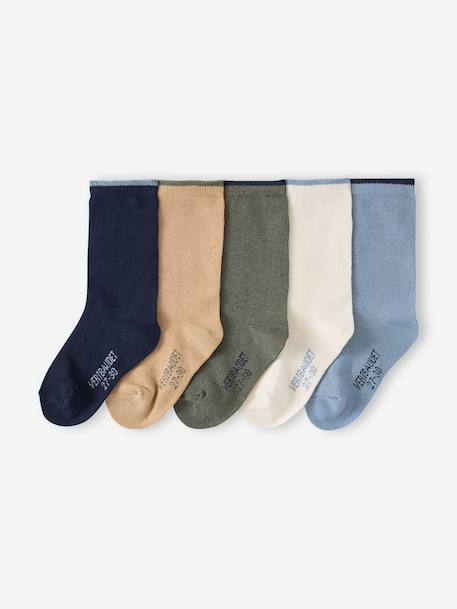 Lot de 5 paires de chaussettes Basics garçon beige+olive 1 - vertbaudet enfant 