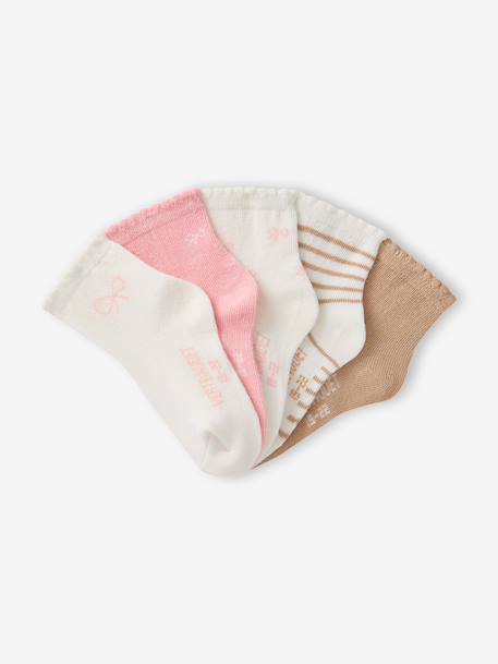 Lot de 5 chaussettes bébé fille écru 2 - vertbaudet enfant 