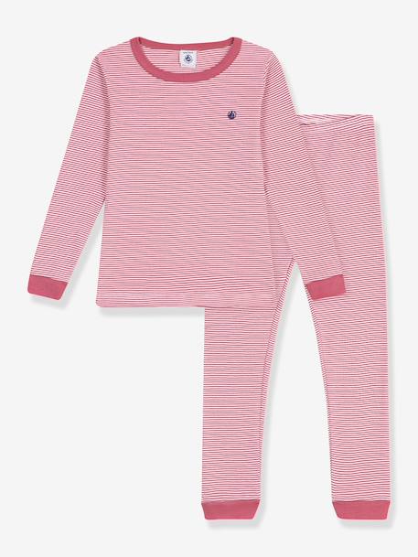 Pyjama ajusté à rayures rose 1 - vertbaudet enfant 