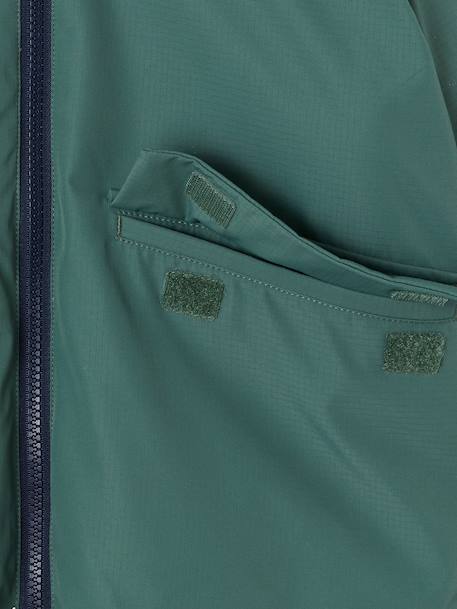 Parka à capuche réversible garçon bronze+vert sauge 19 - vertbaudet enfant 