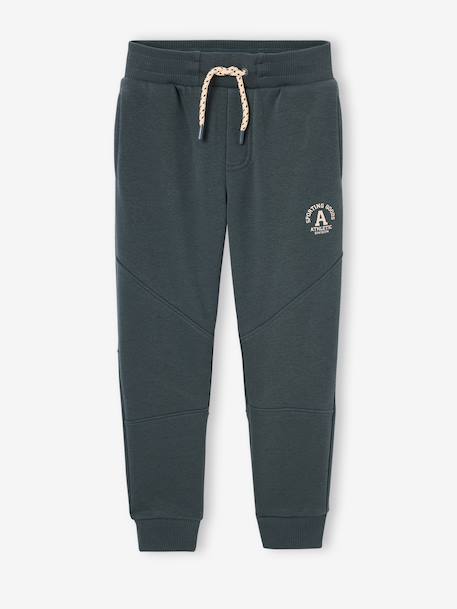 Pantalon jogging 'Athletic' garçon en molleton anthracite+chocolat+kaki+lichen 12 - vertbaudet enfant 