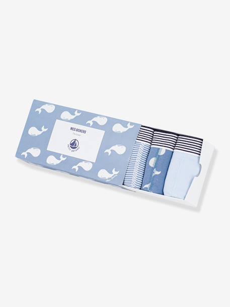 Lot 5 boxers enfant bleu 4 - vertbaudet enfant 