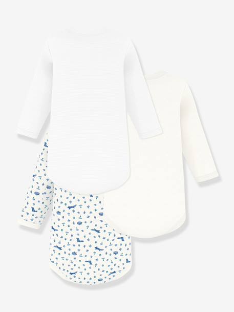 Lot 3 bodies manches longues bleu 2 - vertbaudet enfant 