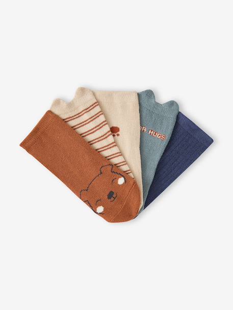 Lot de 5 chaussettes bébé garçon brun 3 - vertbaudet enfant 