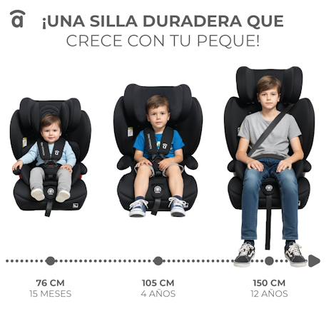 Siège auto 76-150 cm nomada pro Gris+Noir 6 - vertbaudet enfant 