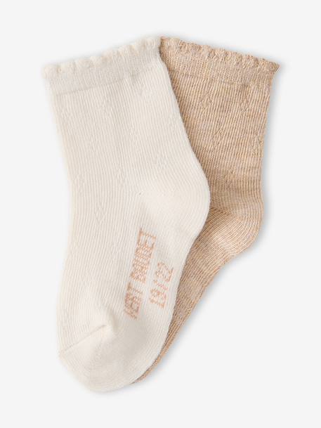 Lot de 2 chaussettes bébé fille écru 2 - vertbaudet enfant 