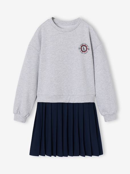 Robe manches longues fille gris 1 - vertbaudet enfant 