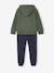Ensemble sport garçon à capuche bordeaux+ocre+vert sauge 18 - vertbaudet enfant 