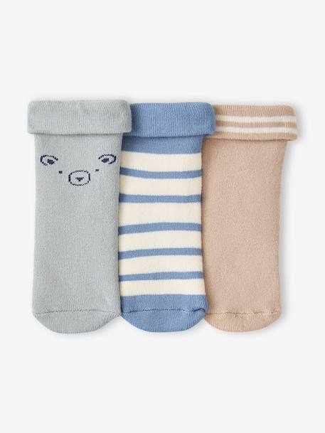 Lot de 3 soquettes bébé garçon beige 1 - vertbaudet enfant 