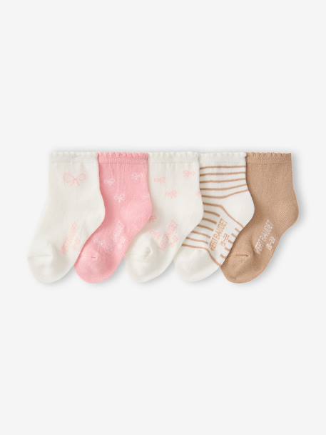 Bébé-Chaussettes, Collants-Lot de 5 chaussettes bébé fille