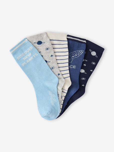 Lot de 5 chaussettes garçon bleu 2 - vertbaudet enfant 