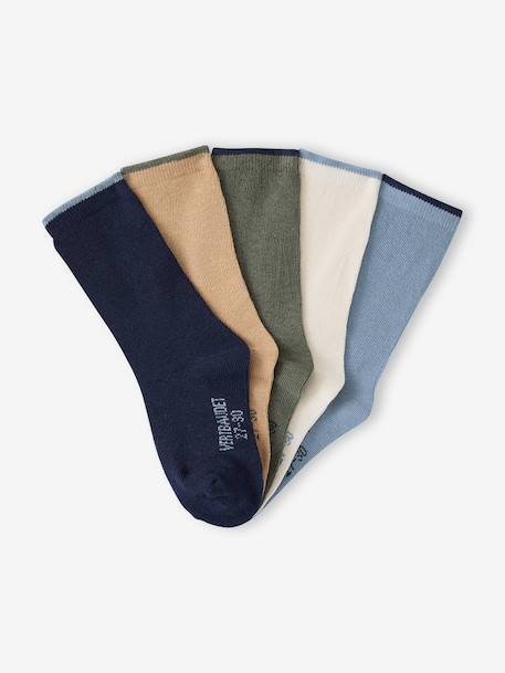 Lot de 5 paires de chaussettes Basics garçon beige+olive 2 - vertbaudet enfant 