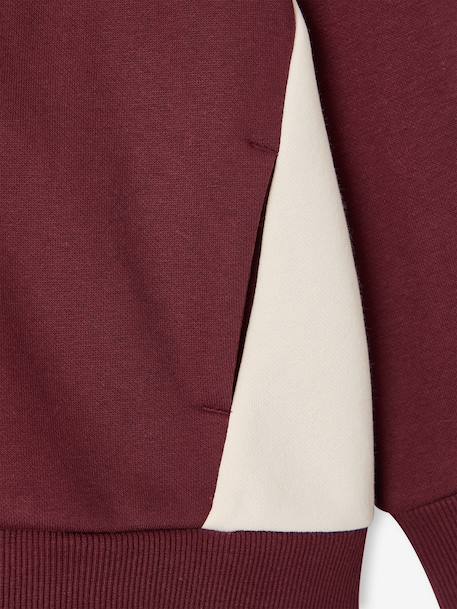 Sweat zippé garçon capuche coloblock bleu moyen+bordeaux+ocre+vert 8 - vertbaudet enfant 