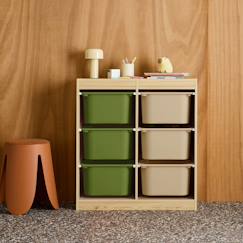 Chambre et rangement-Rangement-Meuble à cases, accessoires-Meuble de rangement enfant 6 bacs de rangement en plastique colorés - sora