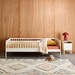 Chambre et rangement-Chambre-Lit bébé, lit enfant-Lit enfant-Lit enfant 90 x 190 cm pin naturel sommier à lattes inclus vert et blanc - elio