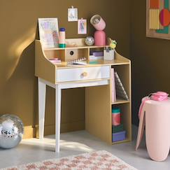 Chambre et rangement-Chambre-Bureau, table-Bureau primaire-Bureau enfant avec tiroir et 3 étagères, l 80 x p 50 x h 96 cm