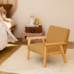 Chambre et rangement-Chambre-Chaise, tabouret, fauteuil-Fauteuil-Fauteuil scandinave en bouclette et bois enfant isak l 47 x p 43,5 x h 50cm