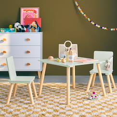 Table carrée enfant bois de pin 2 assises - judith  - vertbaudet enfant