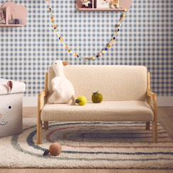 Banquette scandinave enfant en bois et tissu bouclette 2 places  - vertbaudet enfant