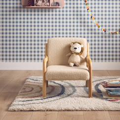 Chambre et rangement-Chambre-Chaise, tabouret, fauteuil-Fauteuil-Fauteuil scandinave enfant bois d'hévéa et bouclette Lorens kids.