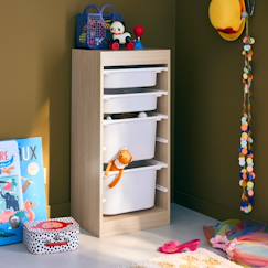 Chambre et rangement-Rangement-Meuble à cases, accessoires-Meuble de rangement enfant 4 bacs de rangement