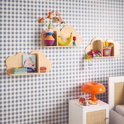Chambre et rangement-Rangement-Étagère-Lot de 3 étagères murales nuage pour chambre enfant