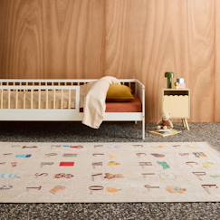 Linge de maison et décoration-Tapis éducatif intérieur enfant beige imprimé abécédaire - scoty