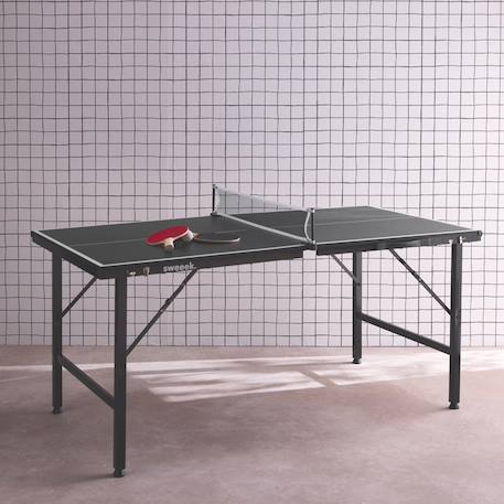 Mini table de ping pong pliable 150x75cm indoor, avec 4 raquettes et 6 balles, pour utilisation intérieure Bleu+Noir 7 - vertbaudet enfant 